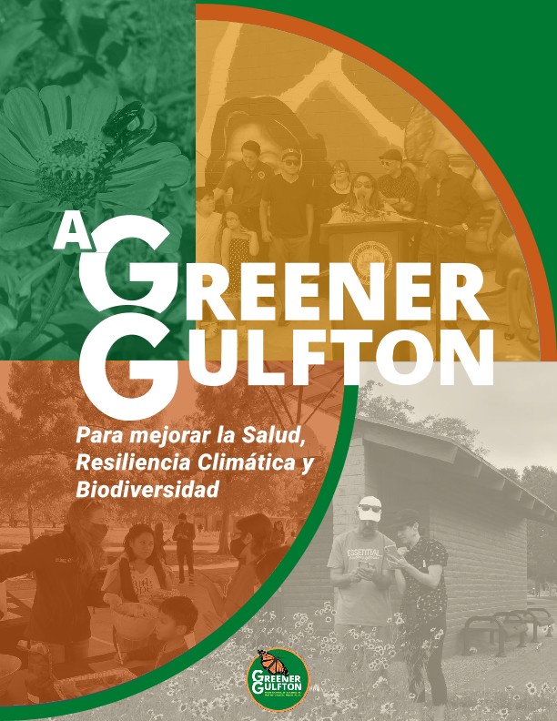 Cover of the Greener Gulfton program plan.