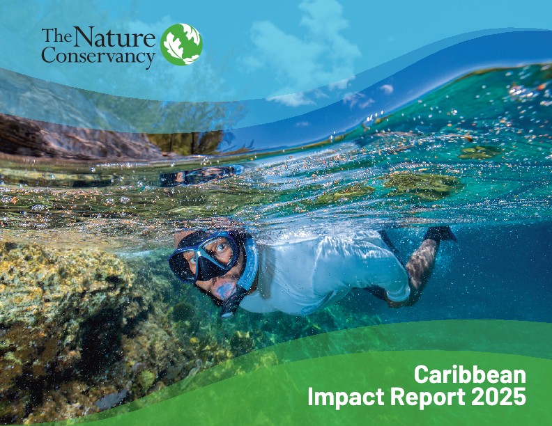 The cover of TNC in the Caribbean's 2025 Impact Report.