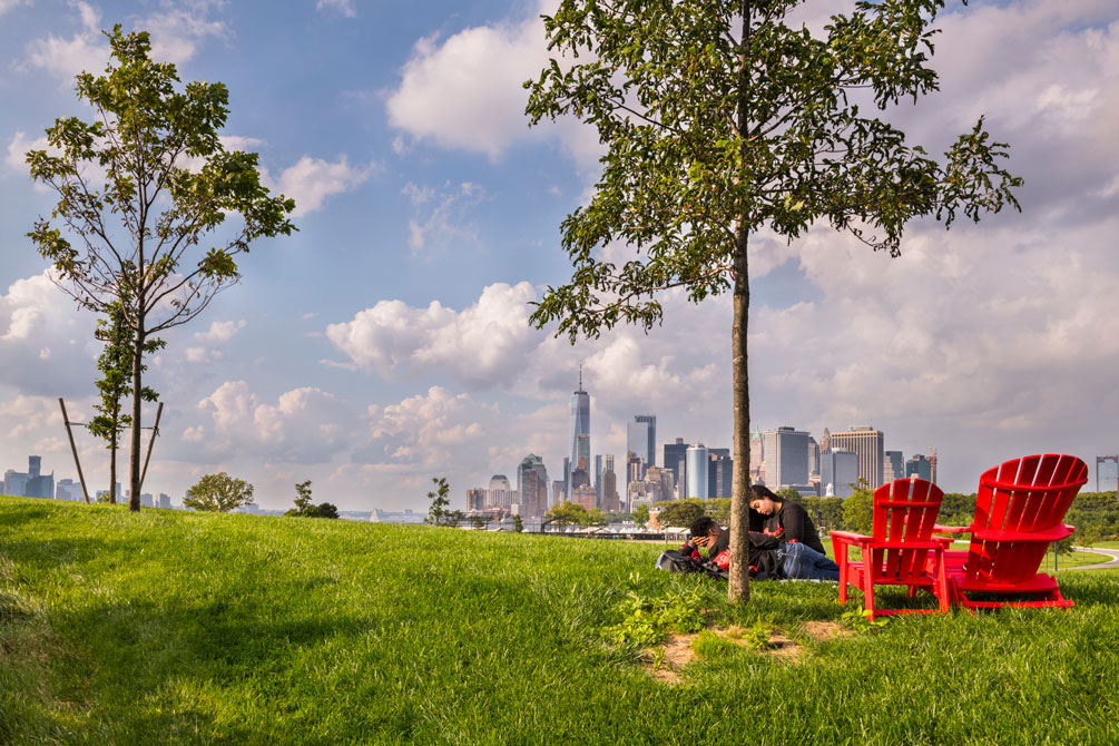 View of Manhattan skyline from Governors Island.