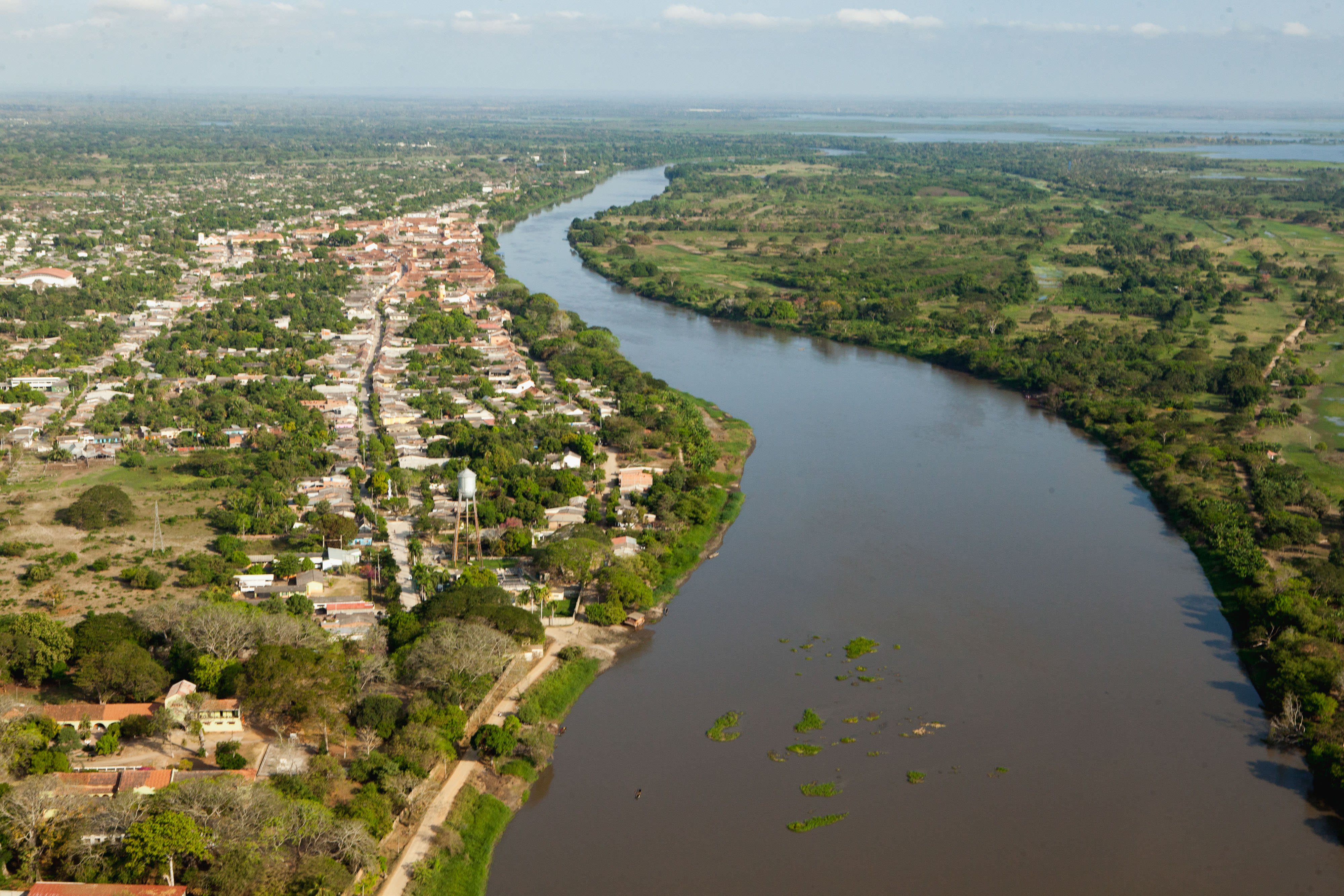 Aerial view of the town of Mompox, Bolivar