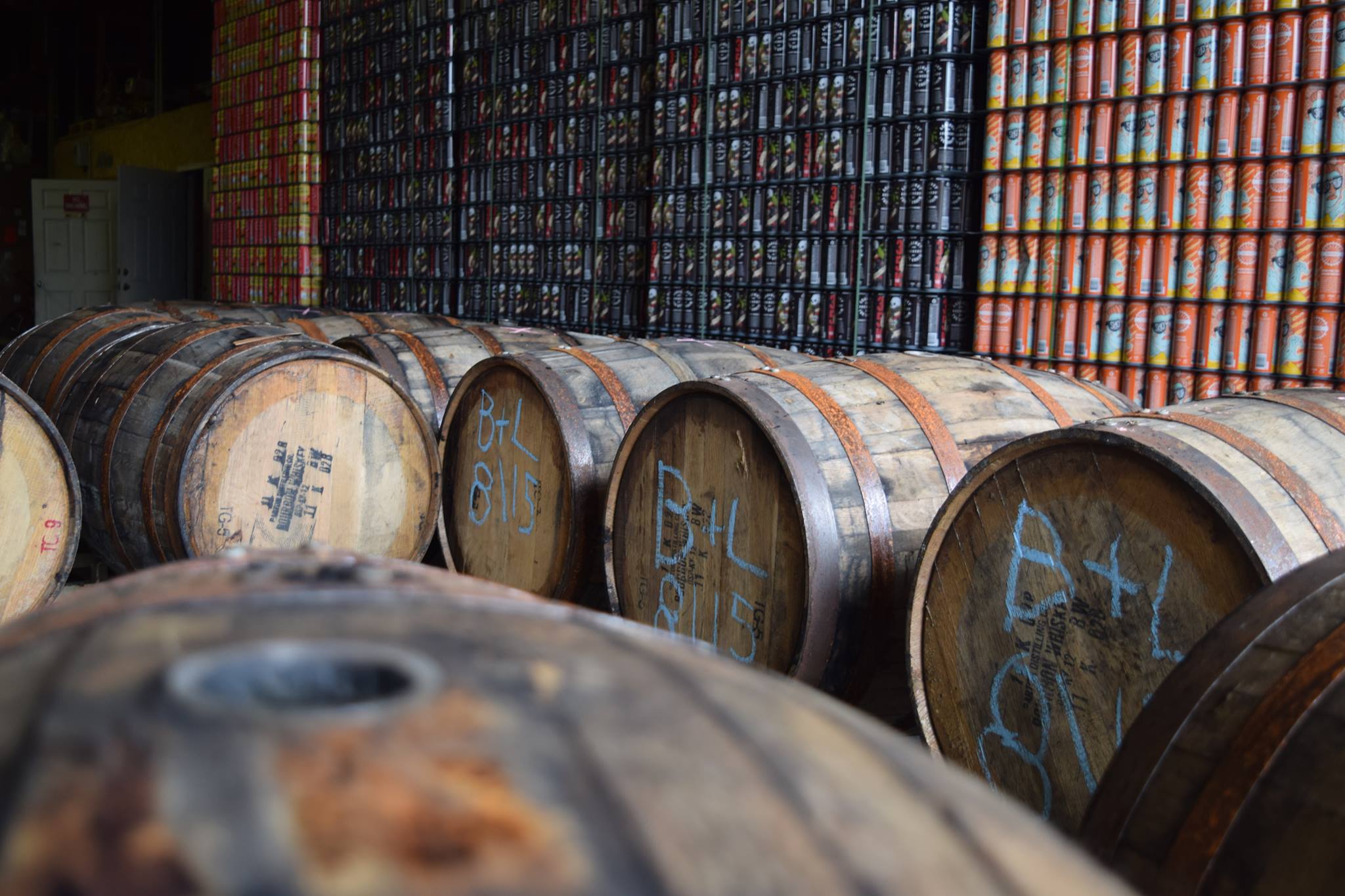 Image of beer barrels.