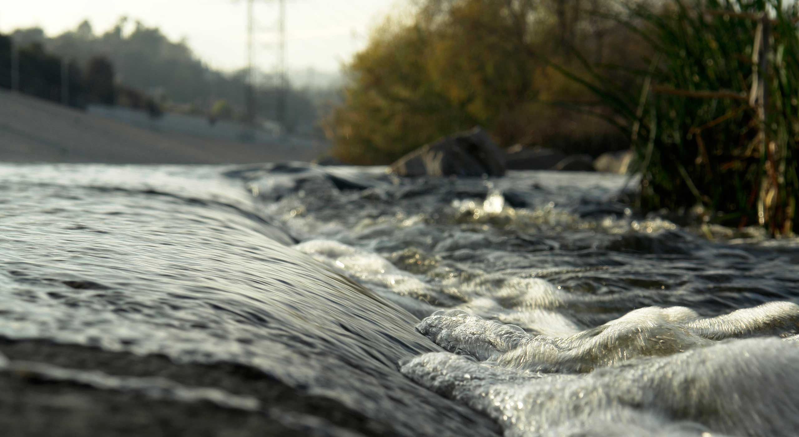 River water bubbling over rocks.