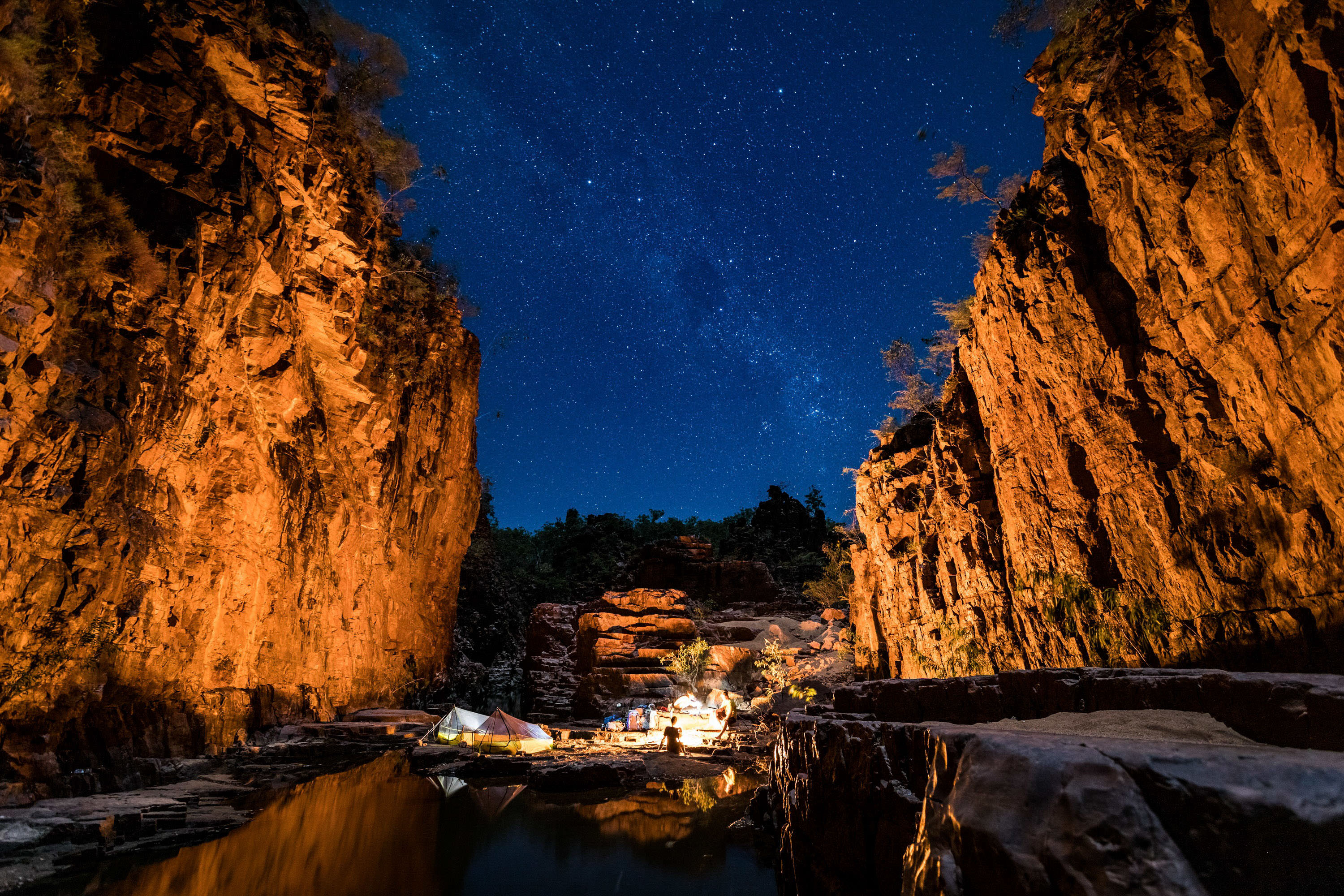 Camping in a sandstone gorge