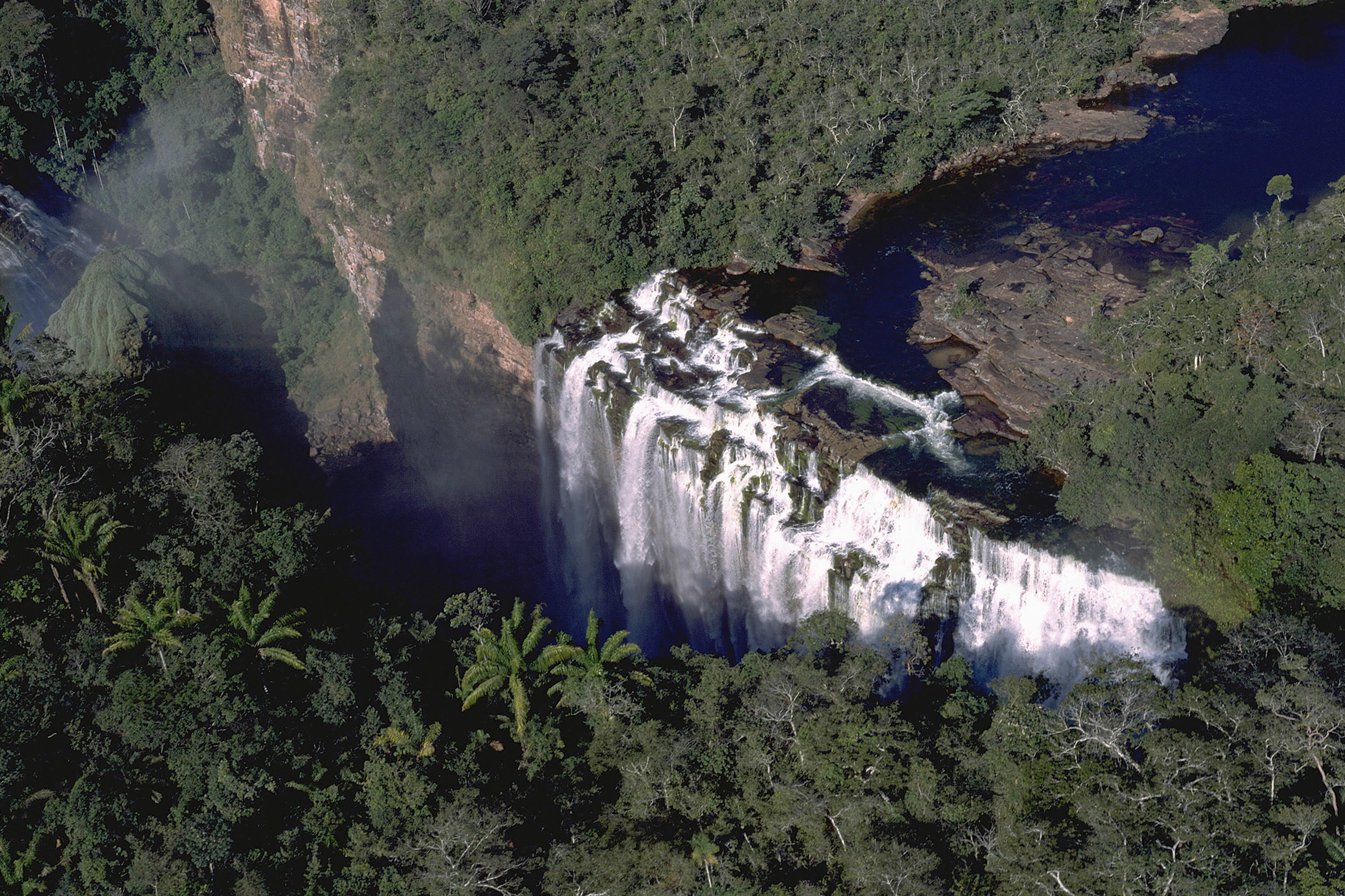 Arcoiris waterfall at Noel Kempff Mercado National Park n Bolivia in South America.