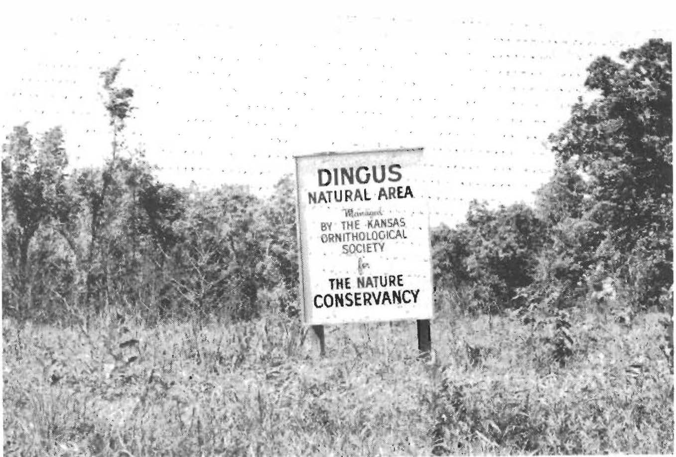 Black and white photo of metal preserve sign.