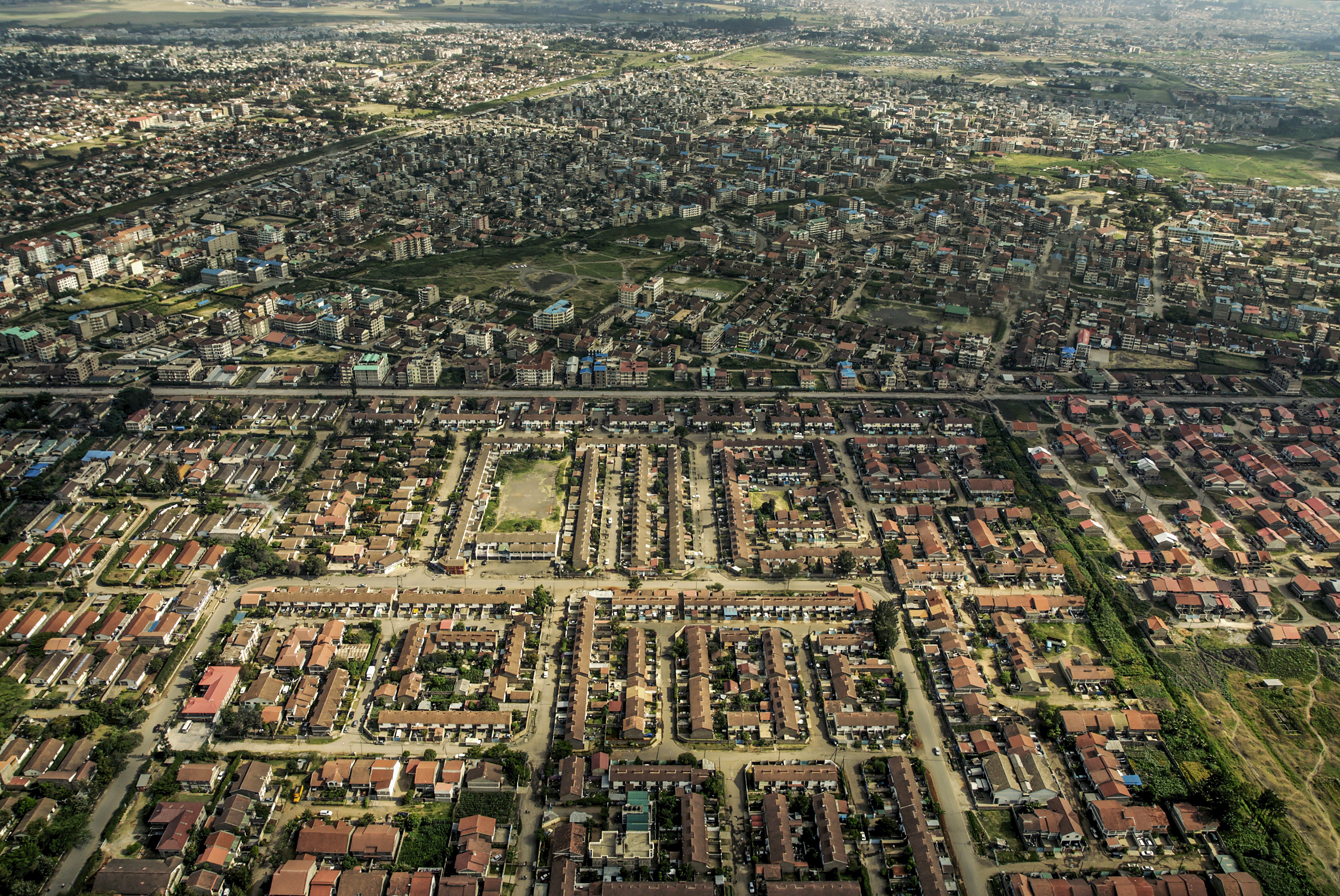 Vista aérea de los alrededores de Nairobi