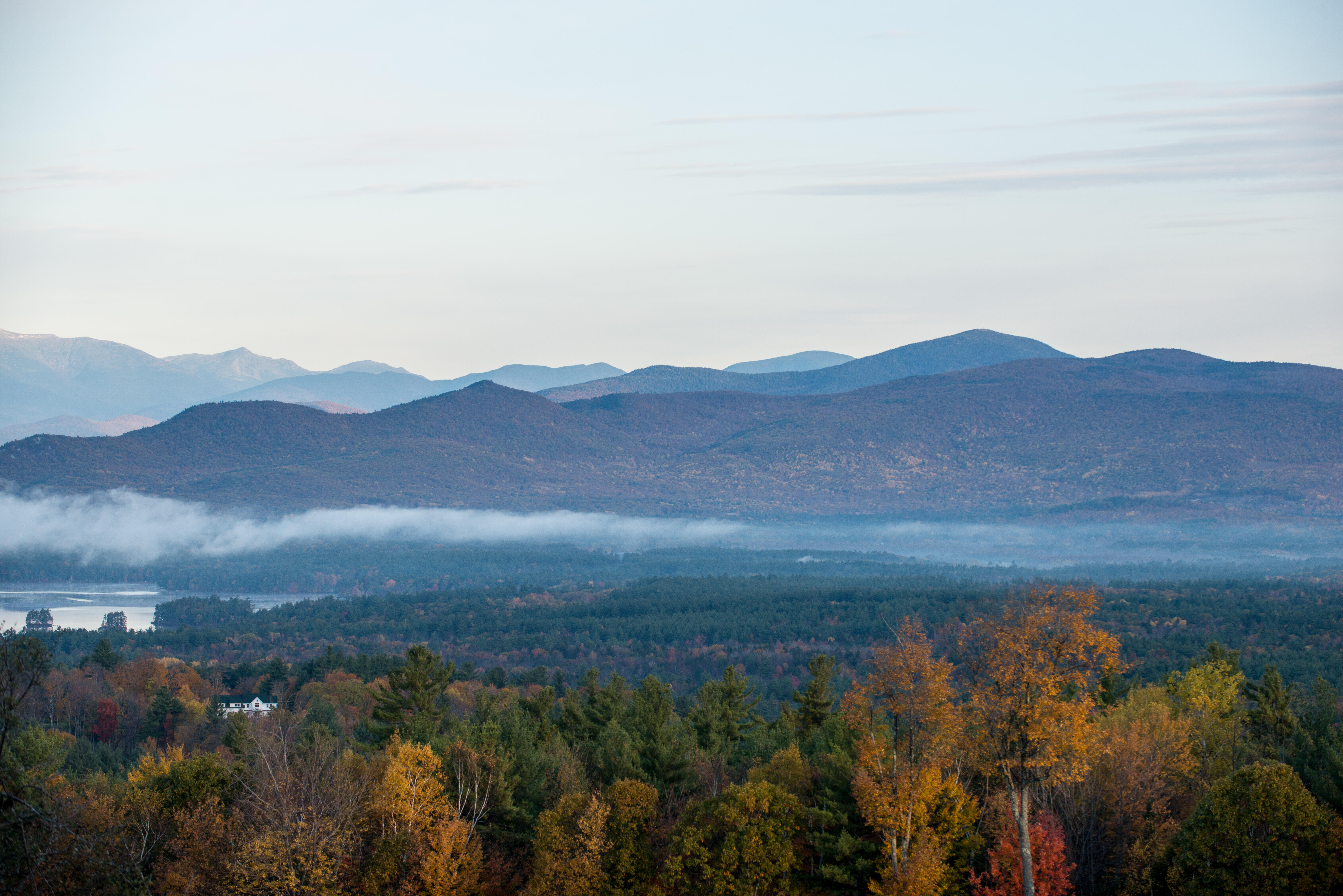 A view of mountains and forests.