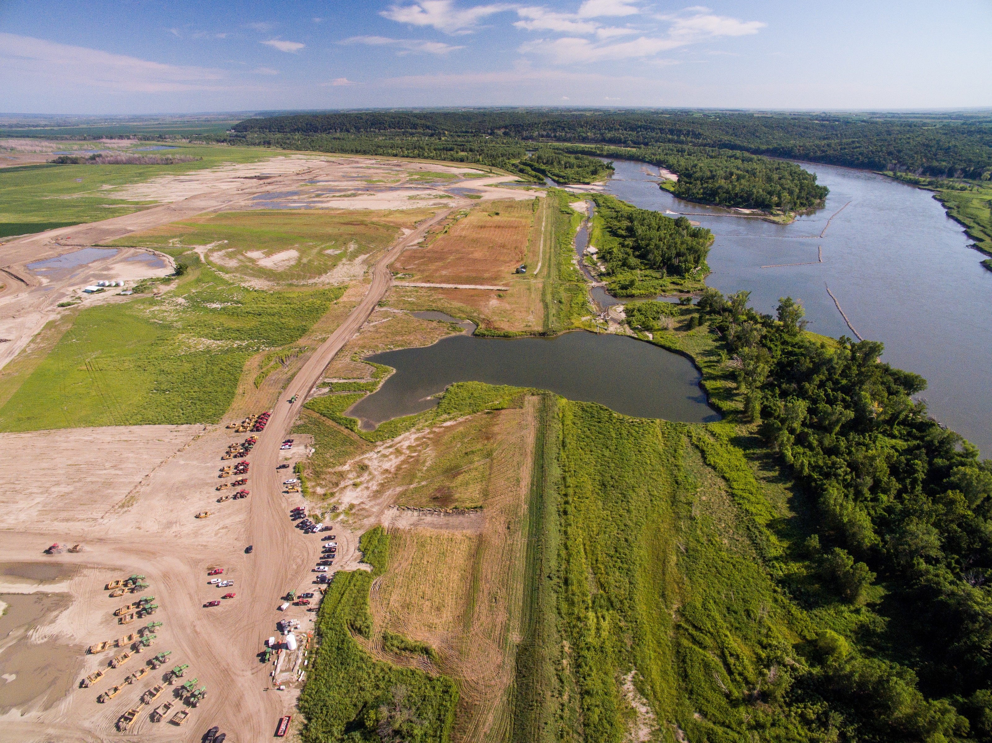 Construction of Levee setback along the Missouri River.
