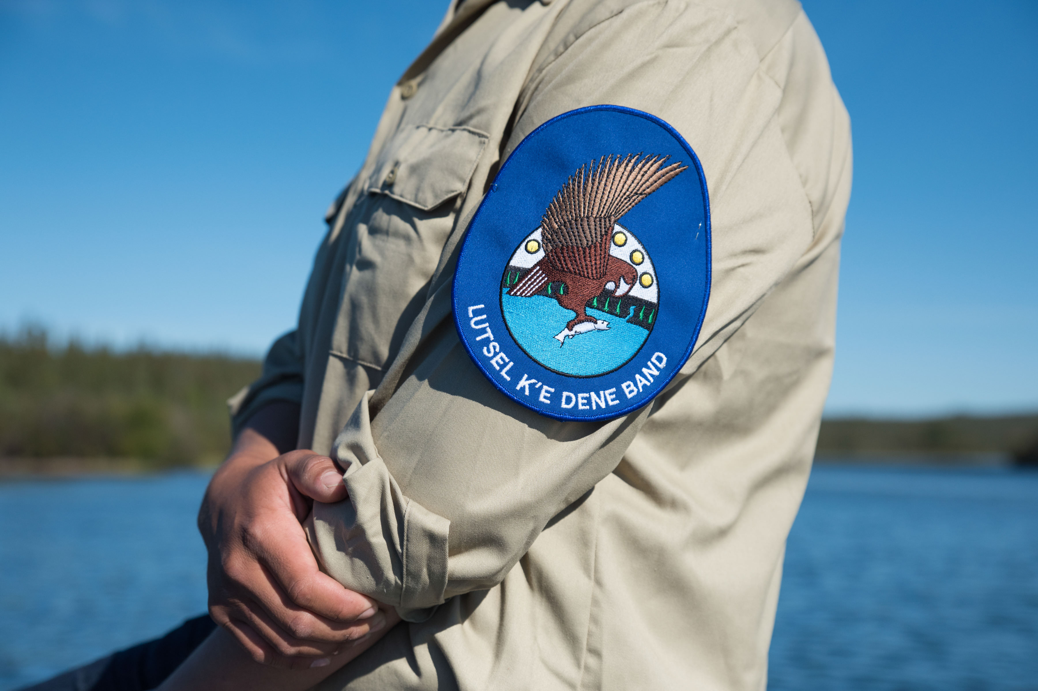 uniform and shoulder patch of a land ranger of the lutsel ke dene first nation