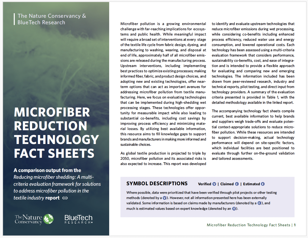 Microfiber Reduction Fact Sheets. 