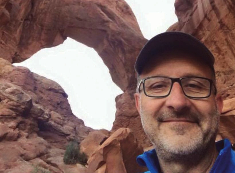 Selfie of State Director Mike Fuhr beneath a rock formation.