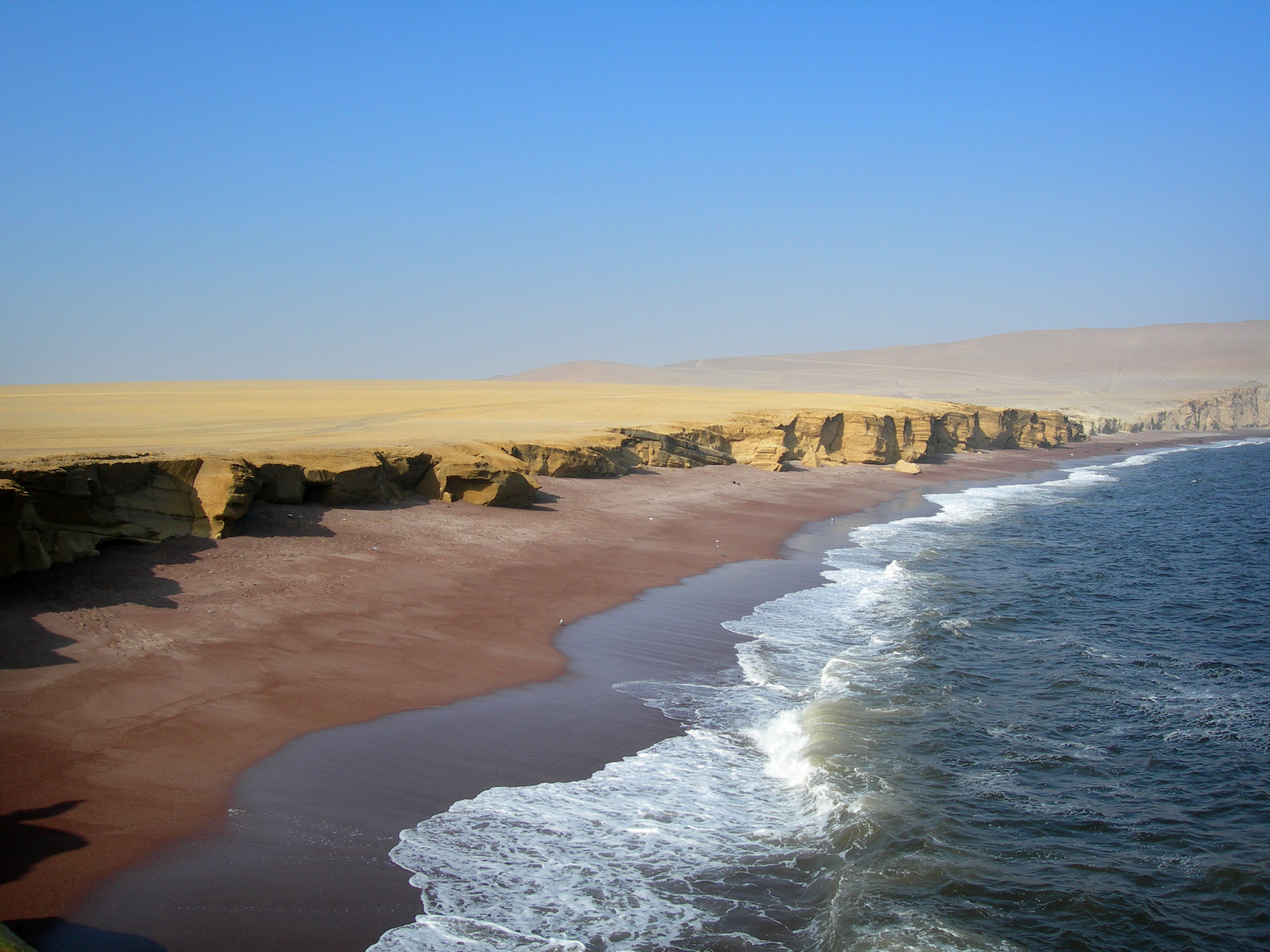 Desert Pacific coastline of Paracas National Reserve, Peru.