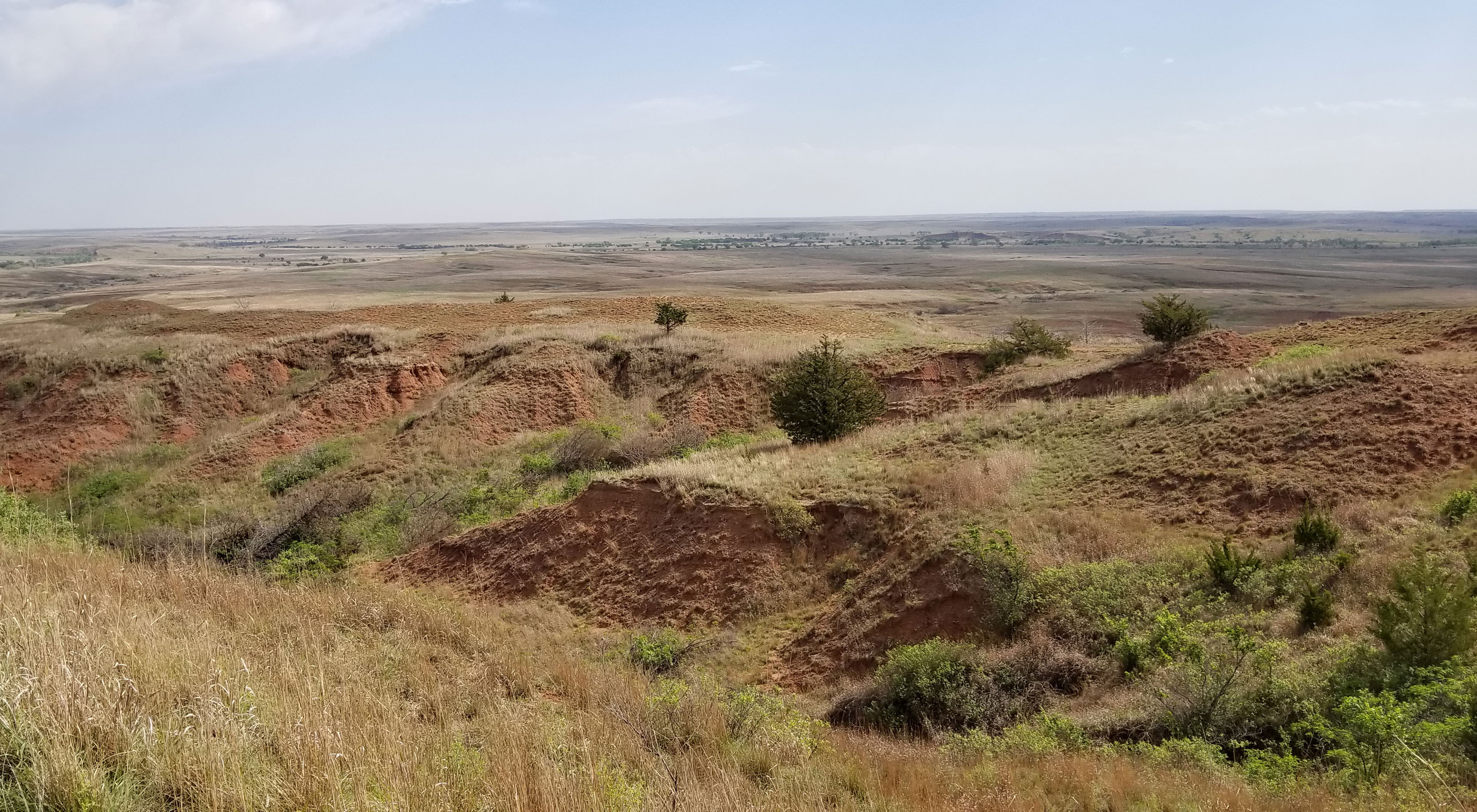 Landscape of uneven red soil 