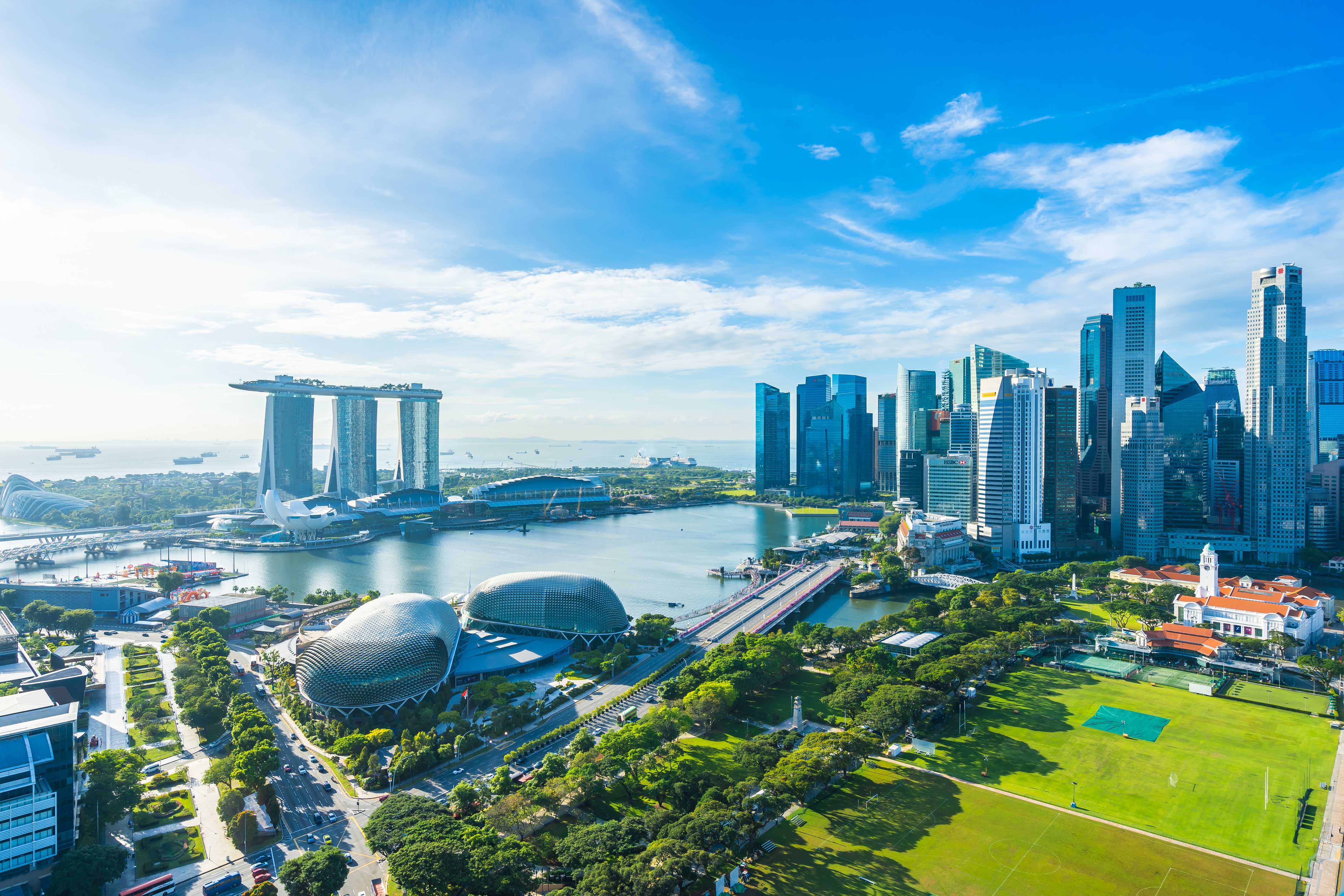 Aerial view of Singapore.