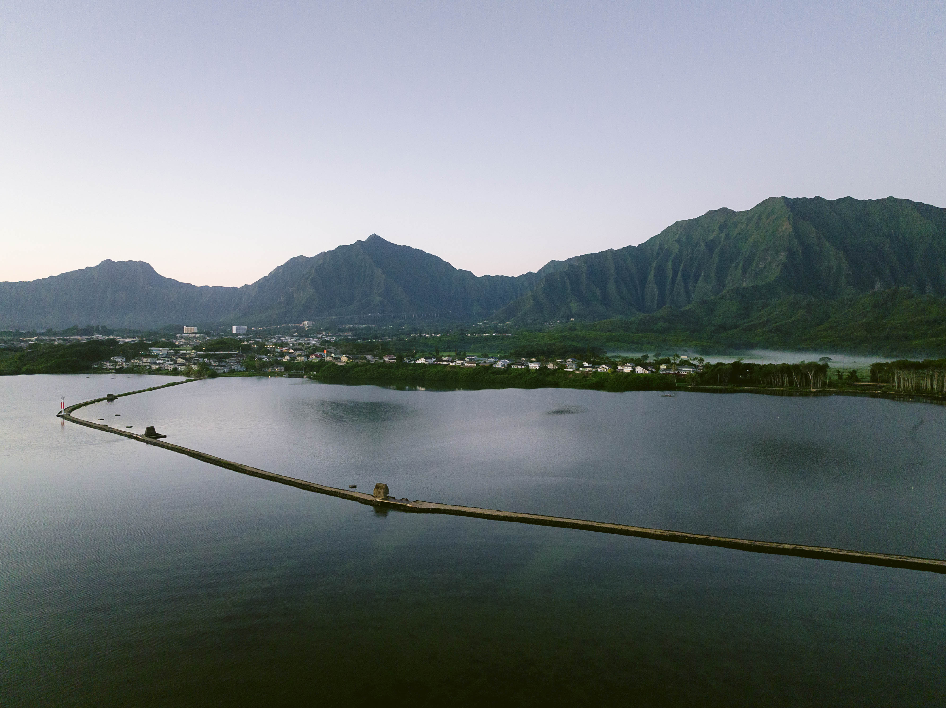 Paepae o He'eia fishpond at sunrise