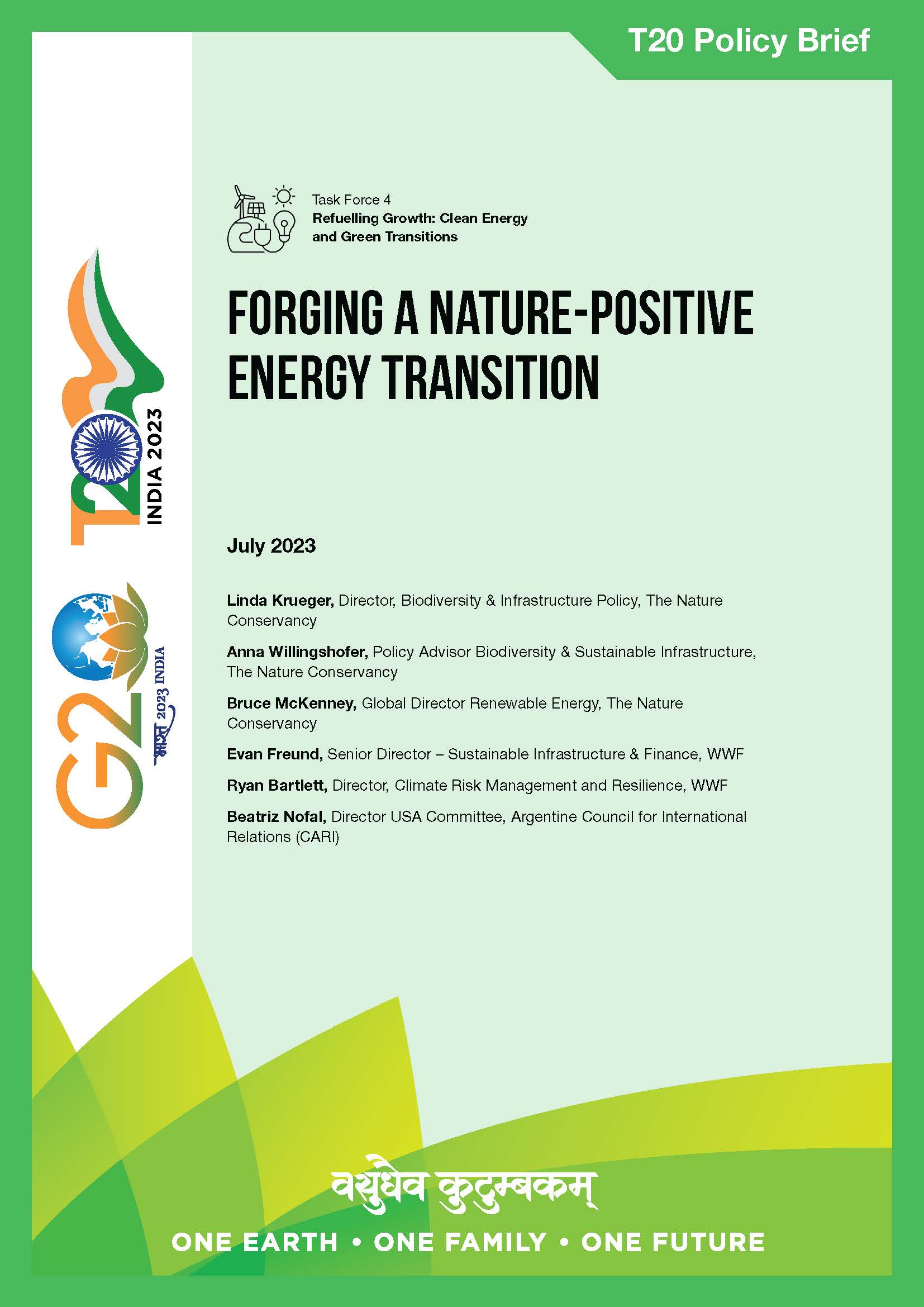 policy brief cover shows G20 graphics and text.