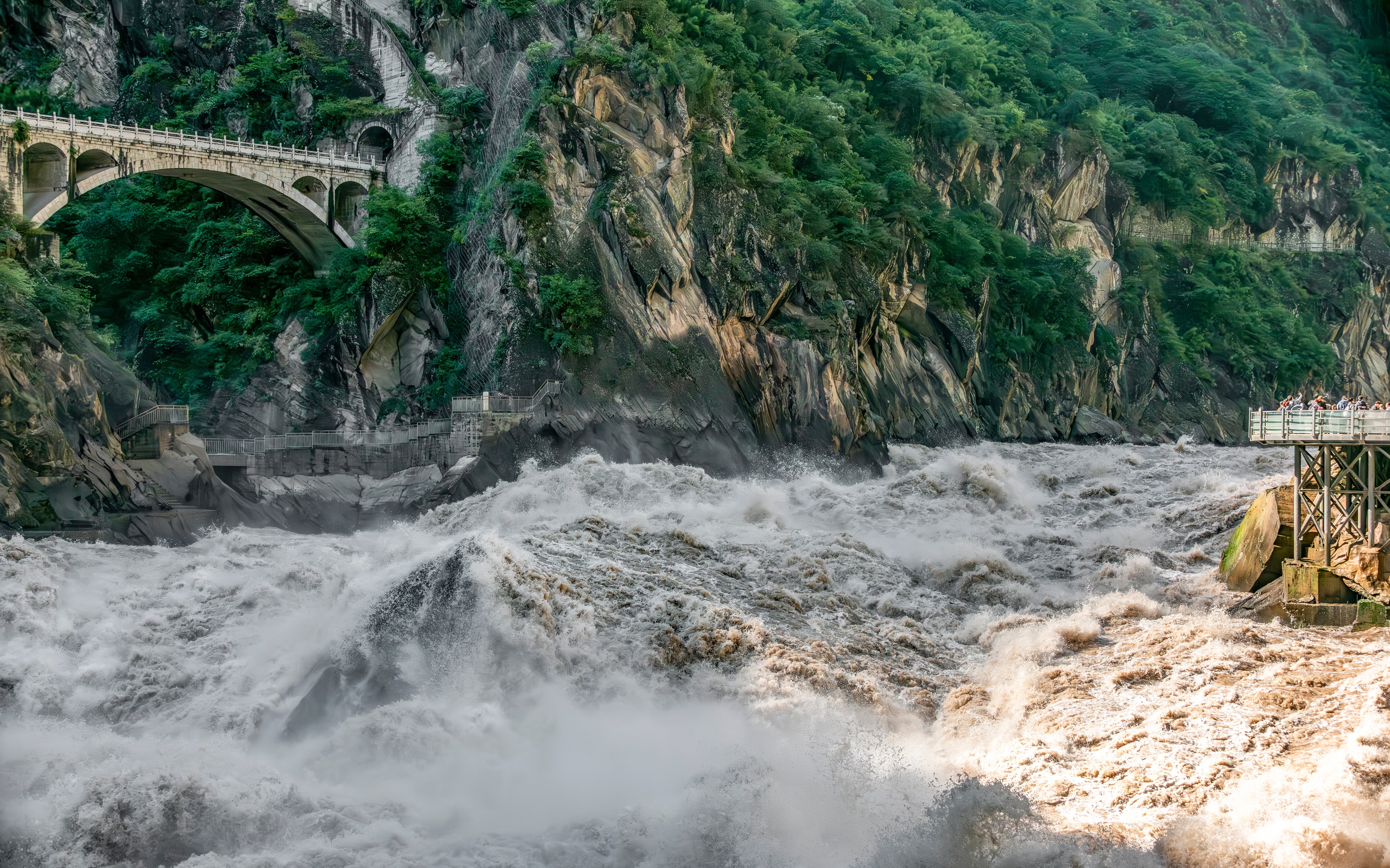 A rushing river in a gorge.