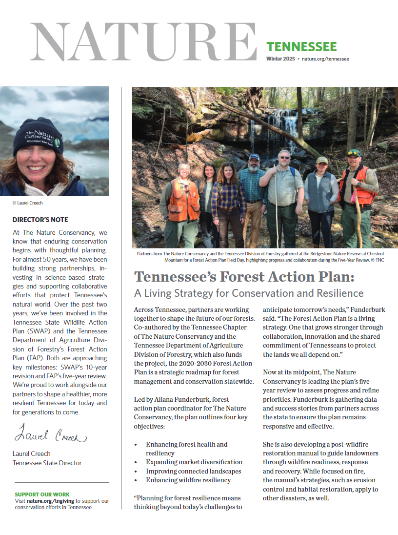 Tennessee Nature News Winter 2025 cover.