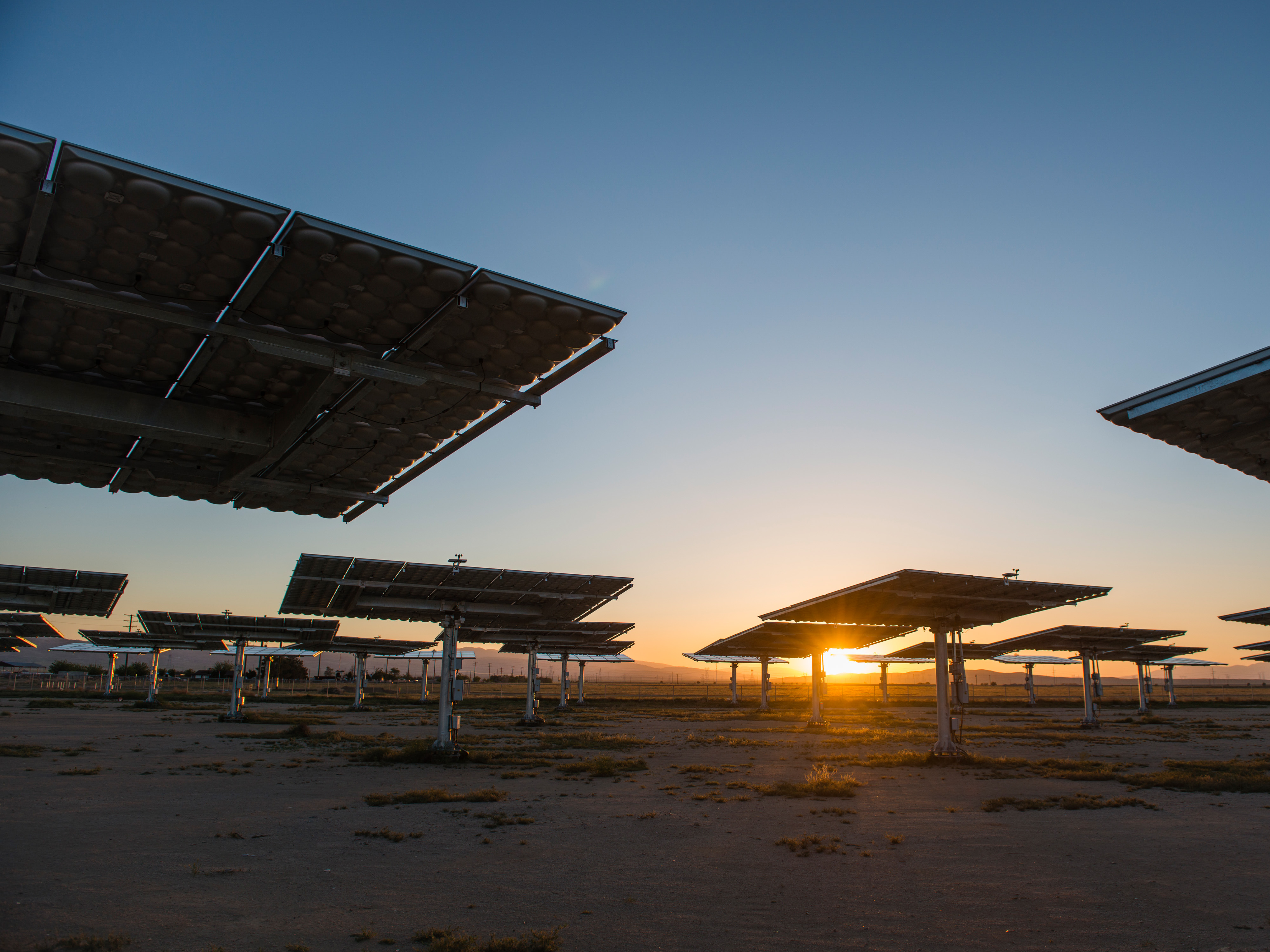 Solar panels in California's Antelope Valley.