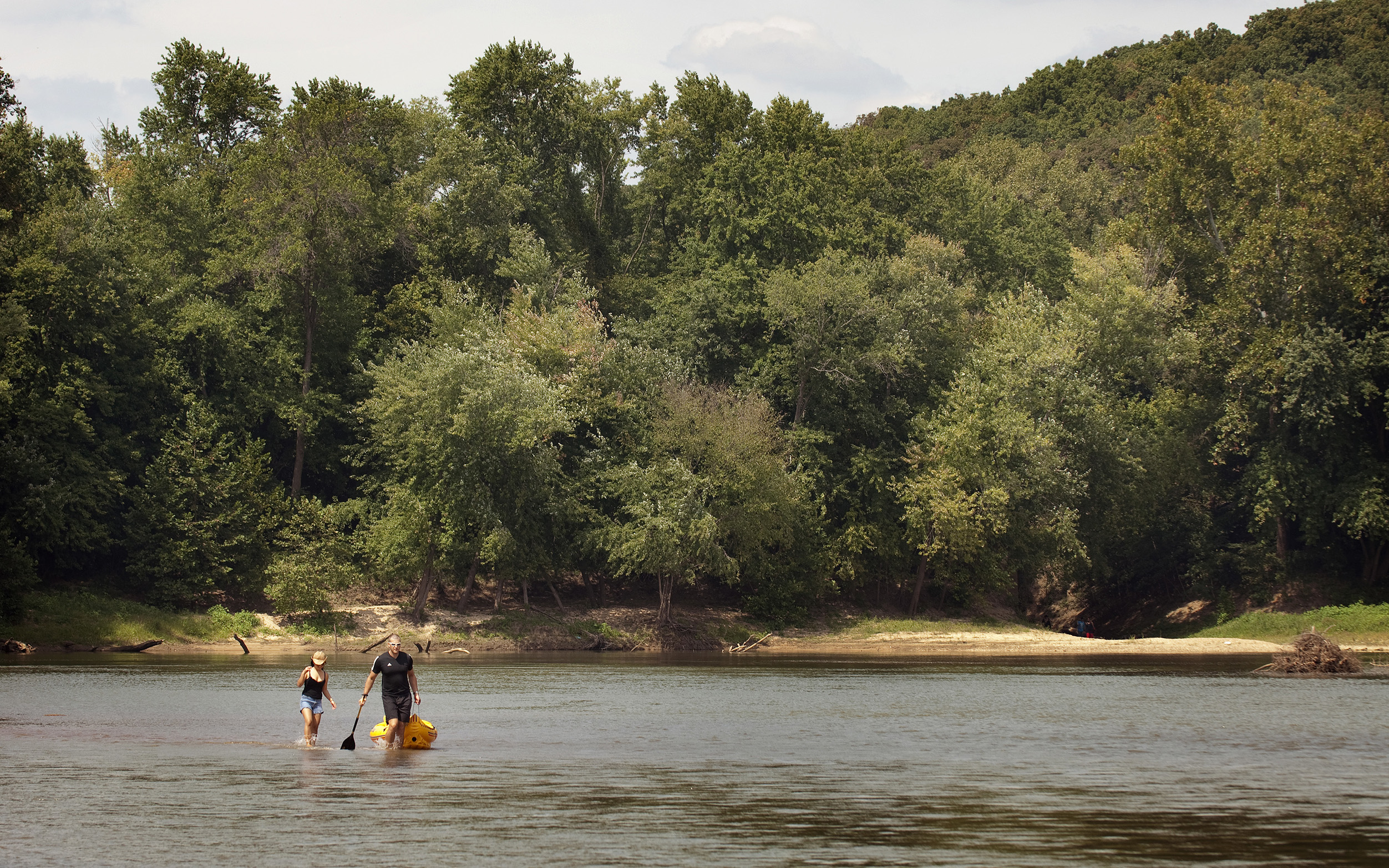 kayakers on the Meramec River